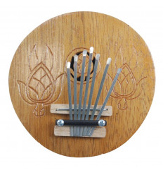 Karimba / Sanza / pianoforte pollice Decorazione tartaruga cocco - Finitura in legno grezzo