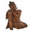 Statue de Bouddha Penseur 30cm - Bois massif sculpté main