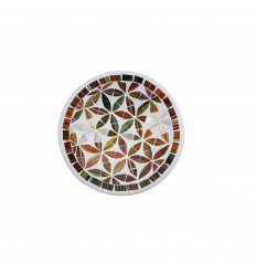 Piccolo piatto - mosaico in terracotta e vetro da 20 cm - Multicolore