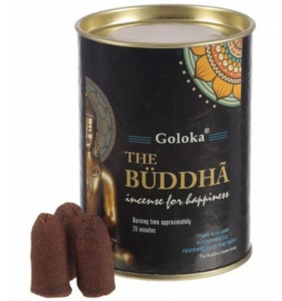 Edit: Box of 24 Incense Cones Backflow Goloka Buddha - Natural Indian Incense