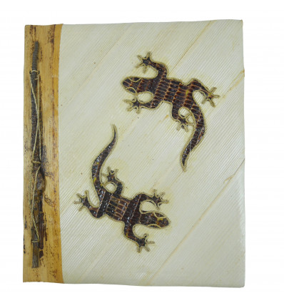 Album fotografico 80 visualizzazioni Motif Geckos - Produzione artigianale al 100% di materiali vegetali