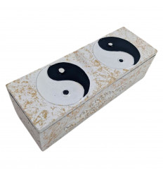 Scatola di legno bianca per incenso, tè o gioielli - Yin Yang