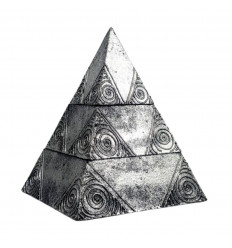 Boîte à bijoux argentée Pyramide 25cm - Décor Spirales