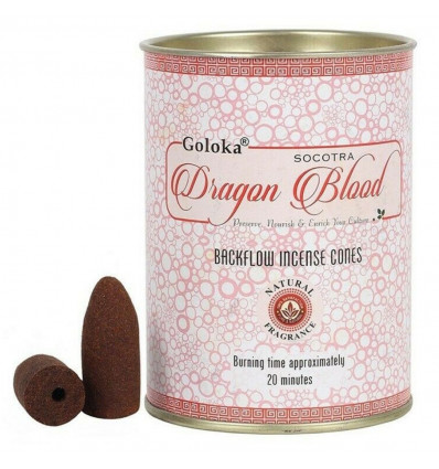 Box of 24 incense cones Backflow Goloka Dragon Blood - Natural Indian Incense