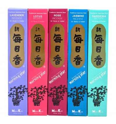 Bouquet "Floral" Morning Star - Assortment of 250 Japanese incense sticks (5 fragrances)