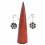 Display orecchini a forma di cono in legno massello tinto di rosso