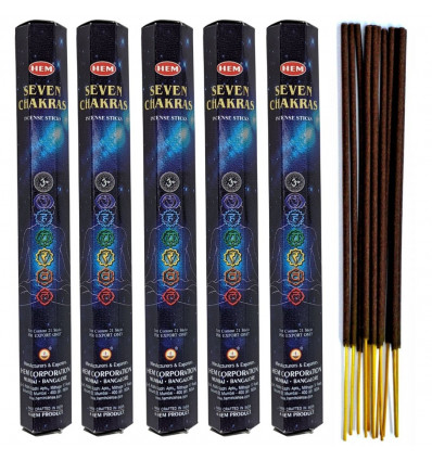 Incense "7 chakras". Lot of 105 sticks brand HEM.