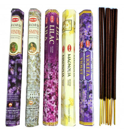 Assortment of incense Bouquet - "Floral" (5 perfumes). Lot of 100 sticks brand HEM.
