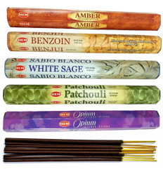 Assortment of incense - Bouquet "5 fragrances". Lot of 100 sticks brand HEM