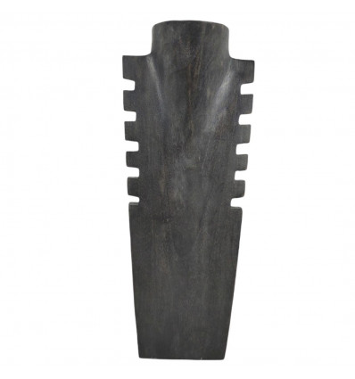 Déstockage ! Buste présentoir à colliers cranté en bois finiiton "noir vintage" 40cm