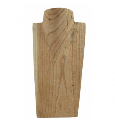 Destocking! Busto Espositore con collane in legno massello grezzo 25cm