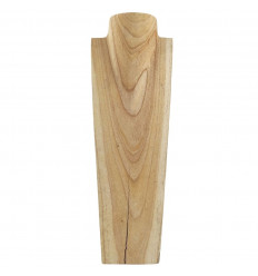 Destocking! Bust - Necklace display in raw solid wood 50cm