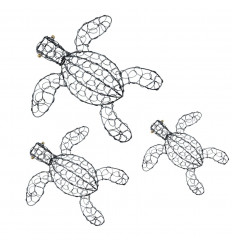 Artisanal wrought iron turtles. Set of 3