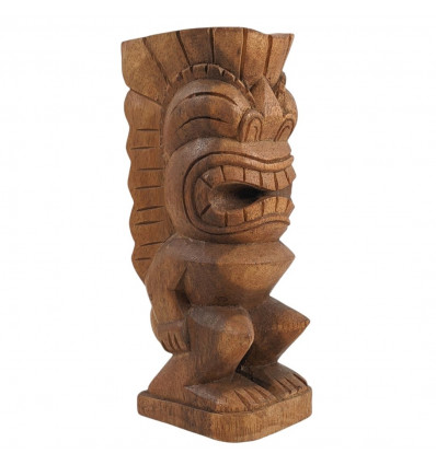 Tiki Ku Polynésien en bois de Suar 20cm