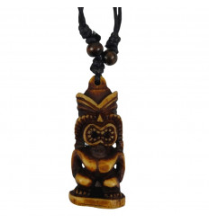 Collier Tiki mixte style polynésien, maori, couleur caramel.