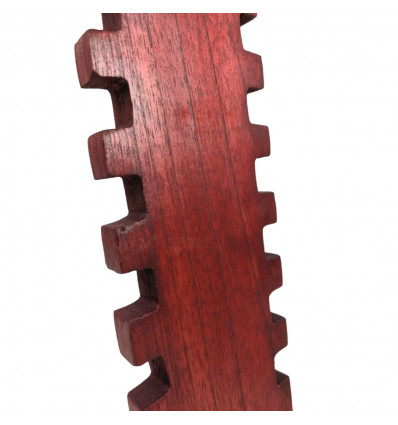 Bracciale dentellato Altezza display 30cm in legno rosso fatto a mano