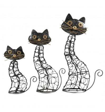 Trio of Cats in Artisanal Wrought Iron 15/20/25cm