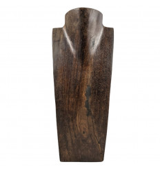 Destocking! Busto - Espositore collana in legno massello marrone 35cm