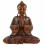 Statuette Bouddha zen assis en bois. Décoration artisanat d'Asie.