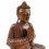 Statuette Bouddha zen assis en bois. Décoration artisanat d'Asie.