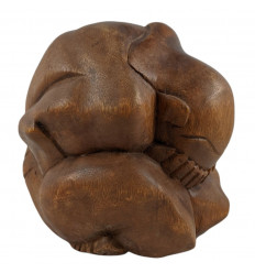 Yogi libérateur en bois massif sculpté main H20cm Grand Modèle.