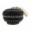 Small Round Jewelry Box ø10cm - Bamboo, Pompom and Black & White Pearls
