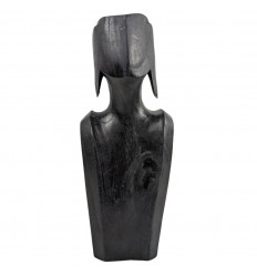 Destocking! Bust - Display for necklaces and earrings in black solid wood 35cm