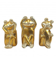 Statuettes the 3 Frogs of Wisdom 11cm golden