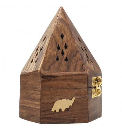 Bruciatore di incenso in legno per coni modello elefante - Porta incenso a forma di piramide