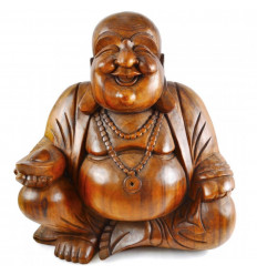 Chinese Buddha statue in carved wood 60cm XXL