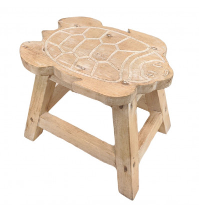 Carved Wooden Sea Turtle Stool, Plant Holder or Ethnic Footboard