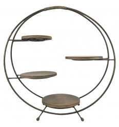 Round Shelf to Pose ø53cm "Tolbo" in Wood and Metal