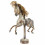 Statua Armeria Cavalletto Cavalli in Legno Invecchiato Vintage 40cm