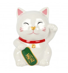 Salvadanaio Cat - Maneki Neko Ceramica Bianca