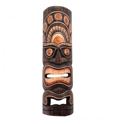 Masque tiki maori en bois import. Achat totem pas cher.