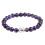 Bracelet Amethyst natural + pearl Buddha. Free shipping. 