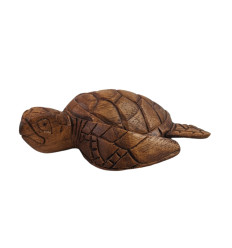 Statuette Sea turtle L15cm in solid wood carved hand