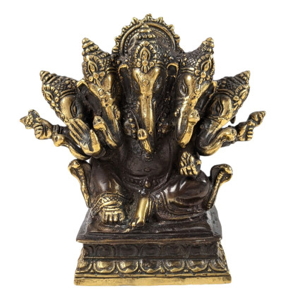 Statuetta di Ganesh con 5 teste di ottone 13cm