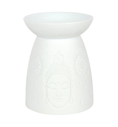 Brûle Parfum "Bouddha" en céramique blanche