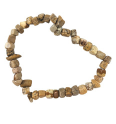 Bracelet de Lithotherapie en Jaspe Bois Jaspe Paysage perles baroques