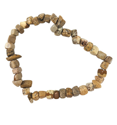 Lithotherapy Bracelet in Jasper Wood Jasper Landscape Baroque Beads
