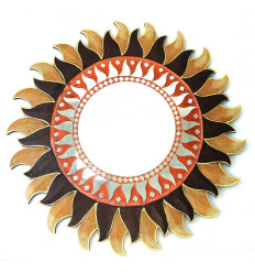 Mirror round sun, wall decorations ethnic cheap. Crafts of Bali.