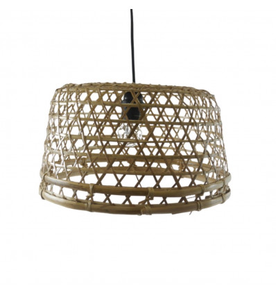 Rattan and bamboo pendant lamp Ø35cm - Handcrafted creation