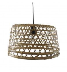 Rattan and bamboo pendant lamp Ø40cm - Handcrafted creation