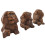 Le 3 scimmie "segreto della felicità". Statuette in legno massello 10