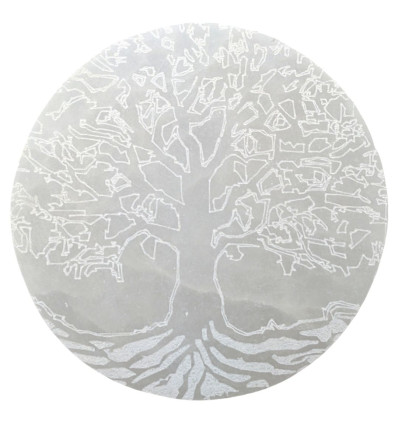 Selenite Tree of Life Disc ø10cm - Piastra di ricarica