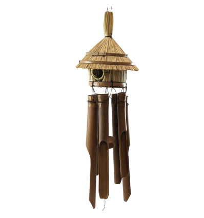 Bamboo Wind Chime - Scatola nido di paglia rotonda in stile africano