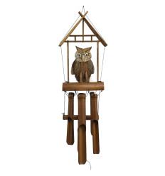 Carillon wind handcrafted bamboo decor Owl - Owl