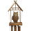 Large bamboo wind chime with Owl Statuette or Coconut Owl