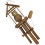 Grande carillon a vento di bambù con statuetta di gufo o gufo di cocco